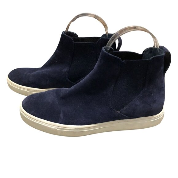 Vince Womens Newlyn Chelsea Boot Slip On Suede Navy Blue 6.5 - Picture 3 of 6